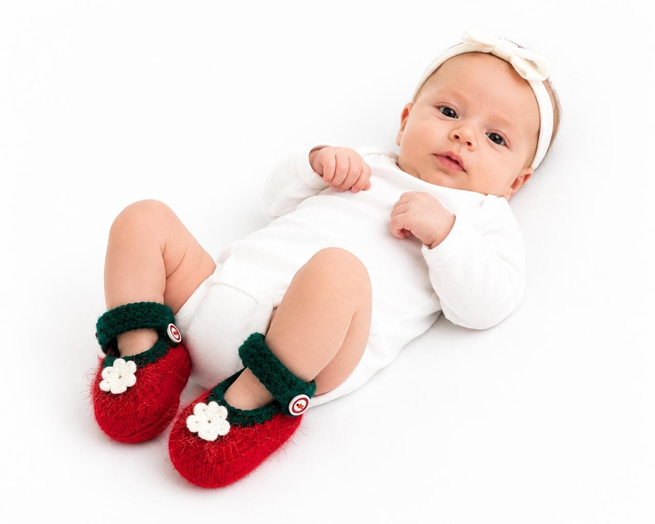 Knitted Baby Booties 3-6 Months