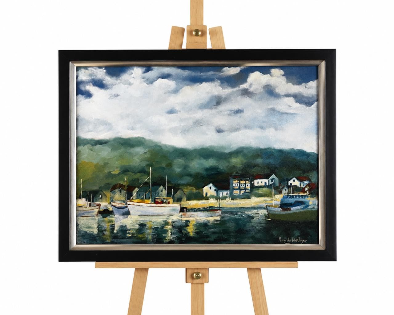 Harbour Reflections Artwork in Frame