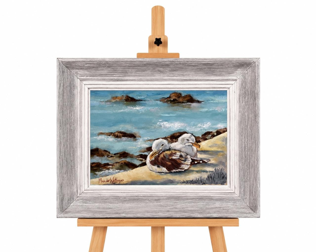 Coastal Companions Artwork in Frame