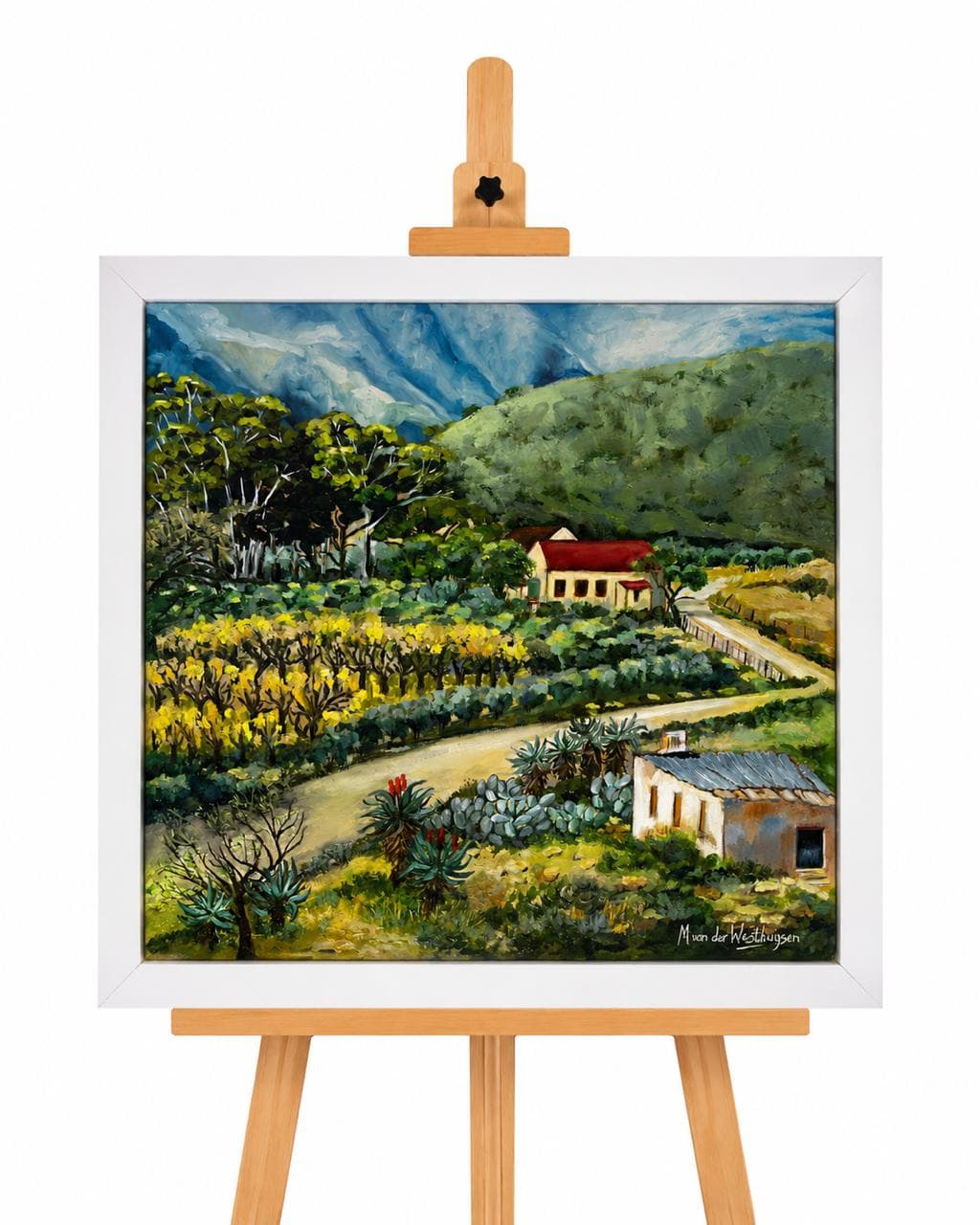 Vineyard Serenity Artwork in Frame.