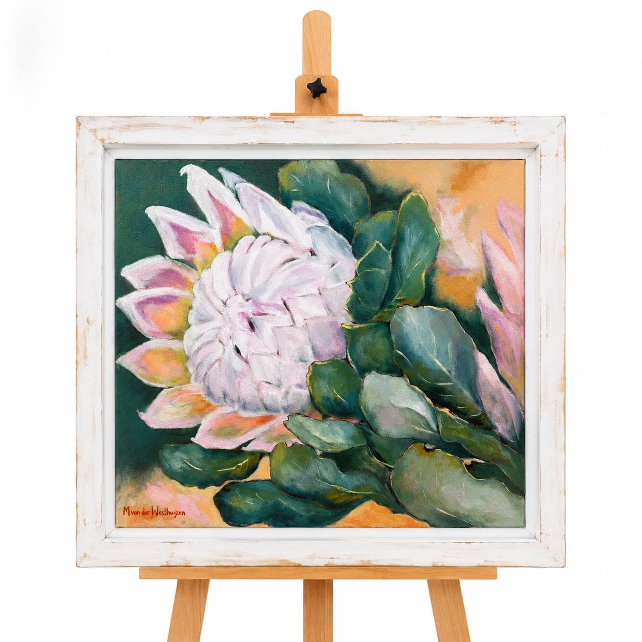 Blushing Protea Artwork in Frame