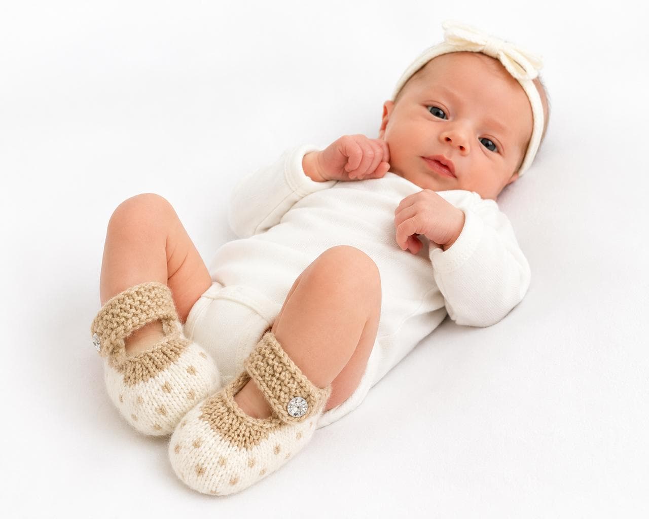Knitted Baby Booties 3-6 Months